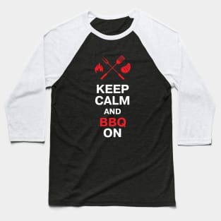 Keep Calm and BBQ ON Baseball T-Shirt